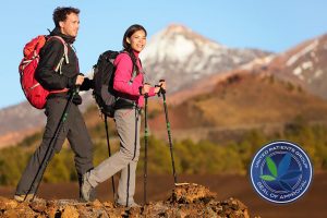 Healthy Man and woman hiking