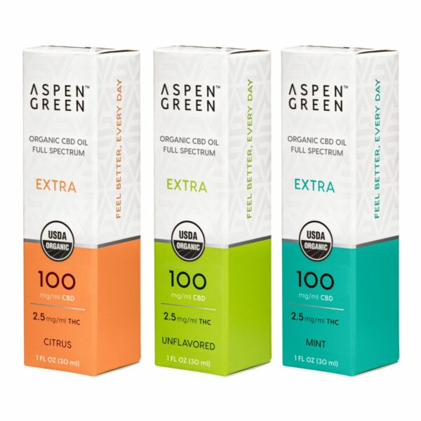 Aspen Green CBD Tincture Bottles