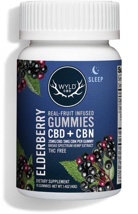 Elderberry SLEEP Gummies THC FREE 25mg CBD + 5mg CBN